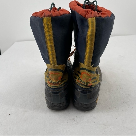 SOREL Youth Boys Kaufman Blue Yellow Orange Winter Snow Boots insulated size: 6 - Picture 5 of 6